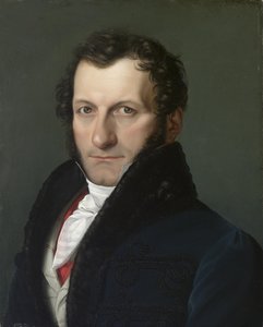 Portret van verzamelaar en mecenas Conte Colonnello Teodoro Arese Lucini door Pelagio Palagi